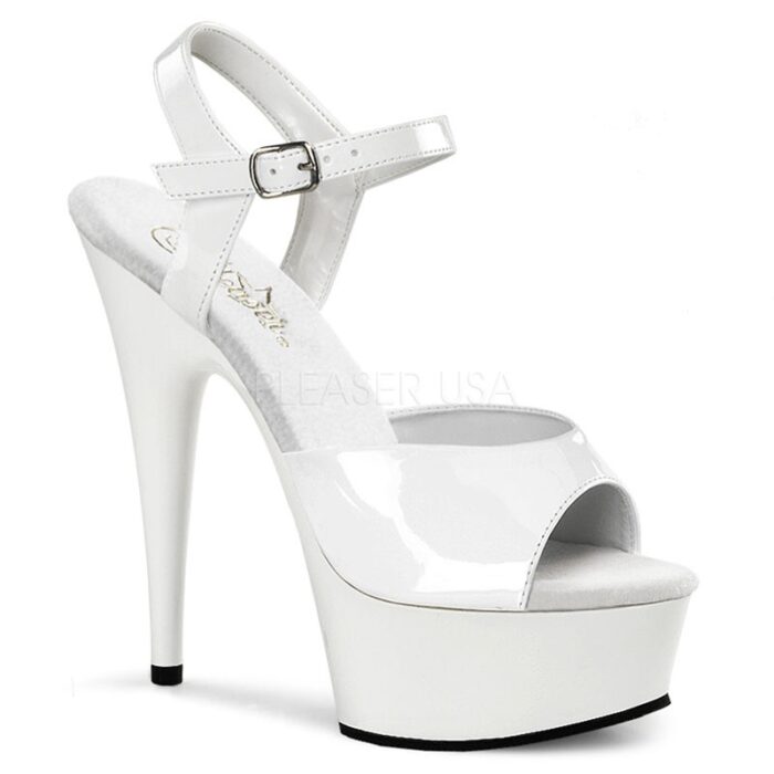 DELIGHT-609 | Witte danshakken met plateau | Pleaser specialist