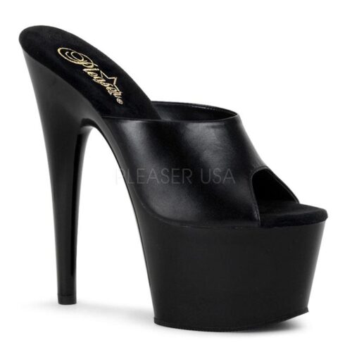 Pleaser ADORE-701 Leren slipper met plateau | Sexyhogehakken.nl