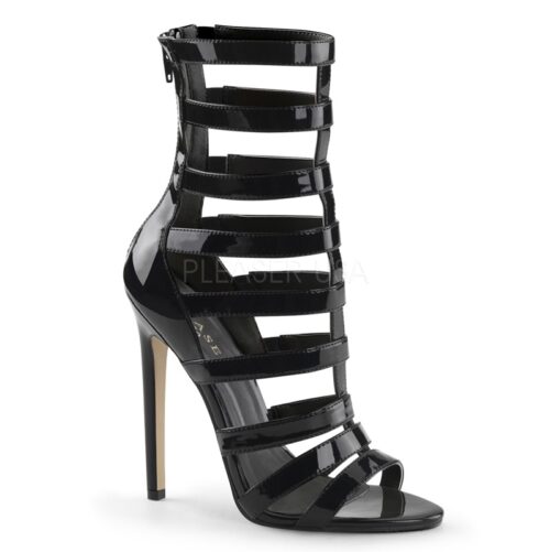 SEXY-52 peeptoe strappy laarsjes met hoge stiletto hakken