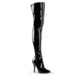 SEDUCE-3000 | Zwarte klassieke stretchlaars met stilettohak | Pleaser