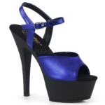 KISS-209 MMET | Blauwe metallic danshakken met zwarte naaldhakken