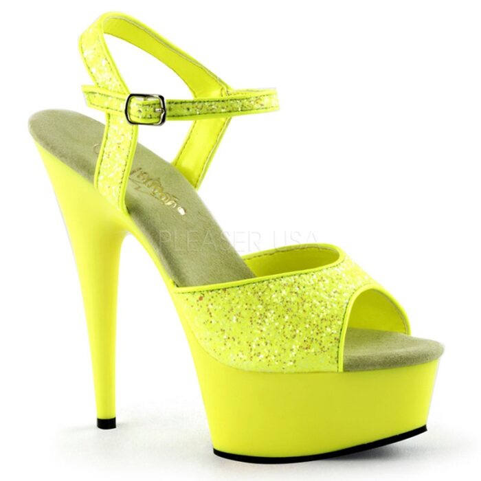 DELIGHT-609 | Fluor gele UV-reagerende danshakken | Sexyhogehakken
