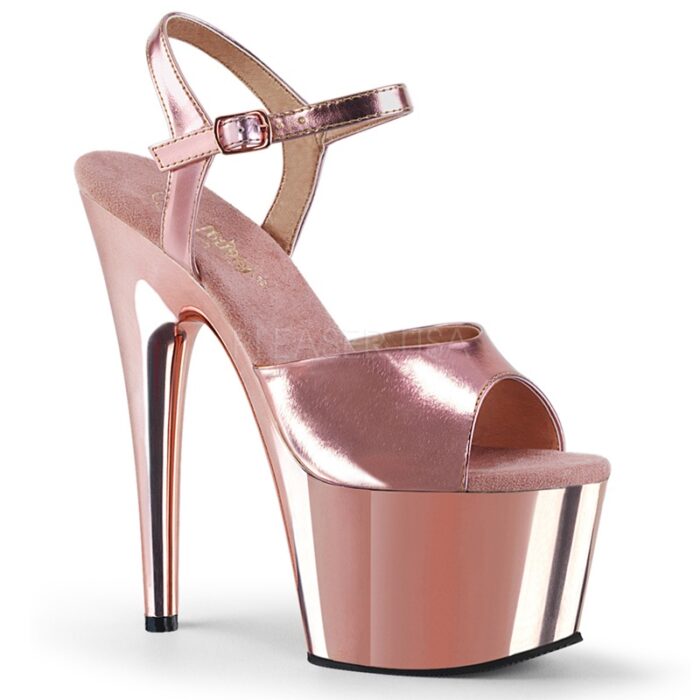 ADORE-709 Rose danshakken met metallic plateau en hoge naaldhakken
