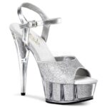 DELIGHT-609-5G | Sexy high heels met zilveren glitters | Sexyhogehakken