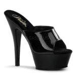 KISS-201 | Zwart lak slipper met naaldhak en plateau