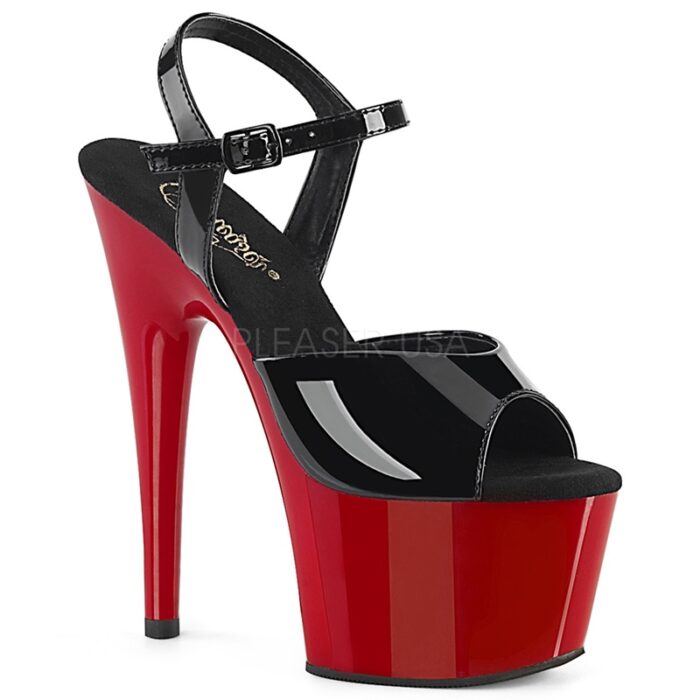 ADORE-709 Black Red | Pleaser platform danshakken met rode zool