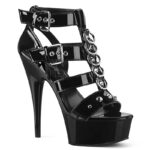 DELIGHT-658 | Pleaser hekwerksandaal met hoge hak en studs