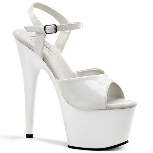 2728.50.099 ADORE-709 Witte plateausandalen 17 cm hoge hak