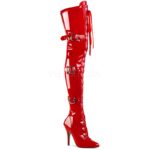 SEDUCE-3028 Red | Rode stretch overkneelaars | Kinky Boots laars