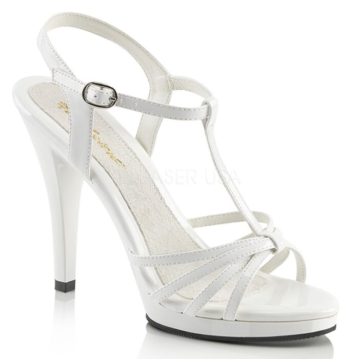 FLAIR-420 wit | Witte sandaaltjes met naaldhakken in grote maten