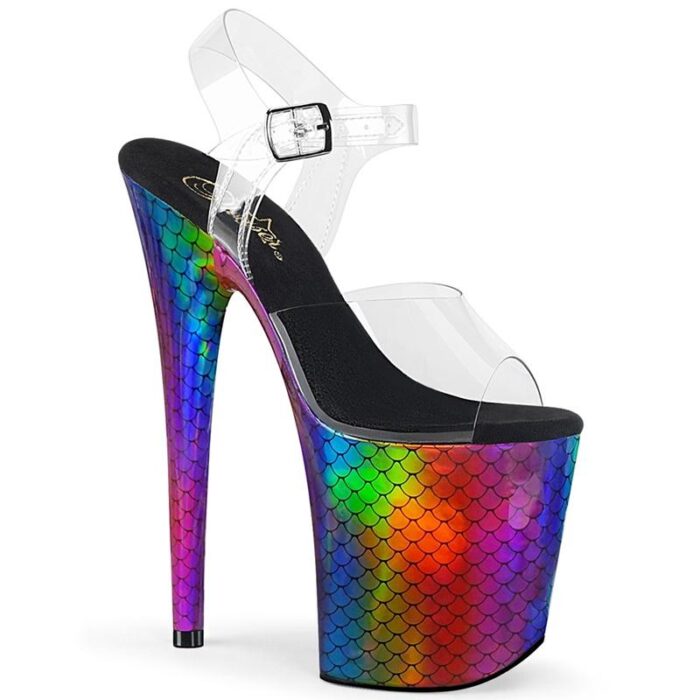 FLAMINGO-808 WR | Regenboog hologram platform hakken
