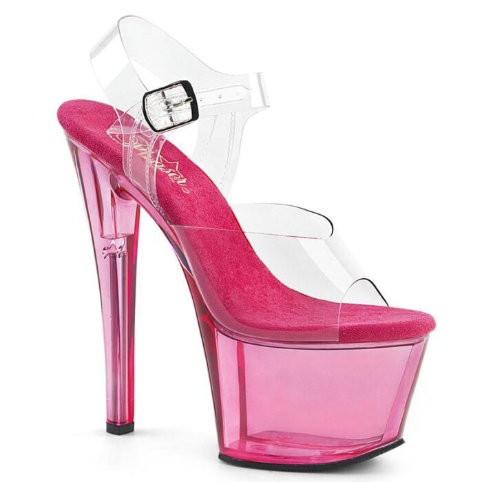 SKY-308 T | Roze tinted paaldansschoenen met 7 cm plateau