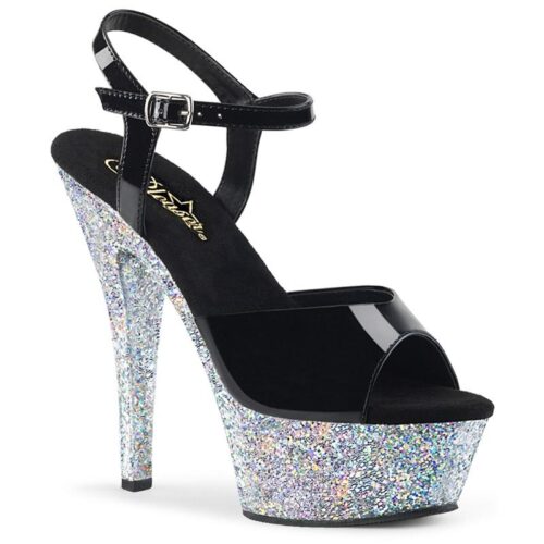 KISS-209 LG | Zilveren glitter danshakken met plateau | Pleaser