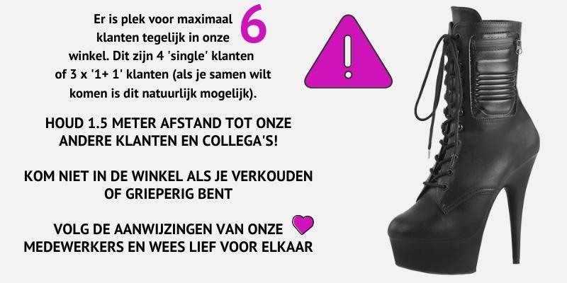 SexyHogeHakken Silhouette Rotterdam Pleaser winkel open Mei 2020 Corona (2) Openingstijden hoge hakken winkel Pleaser winkel Rotterdam