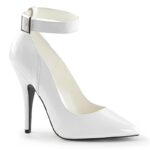 SEDUCE-431 | Puntige witte pump met enkelband | Pleaser