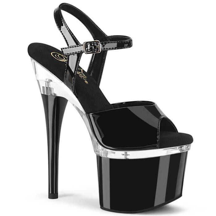 ESTEEM-709 Pleaser 17 cm plateau hak en doorzichtige rand