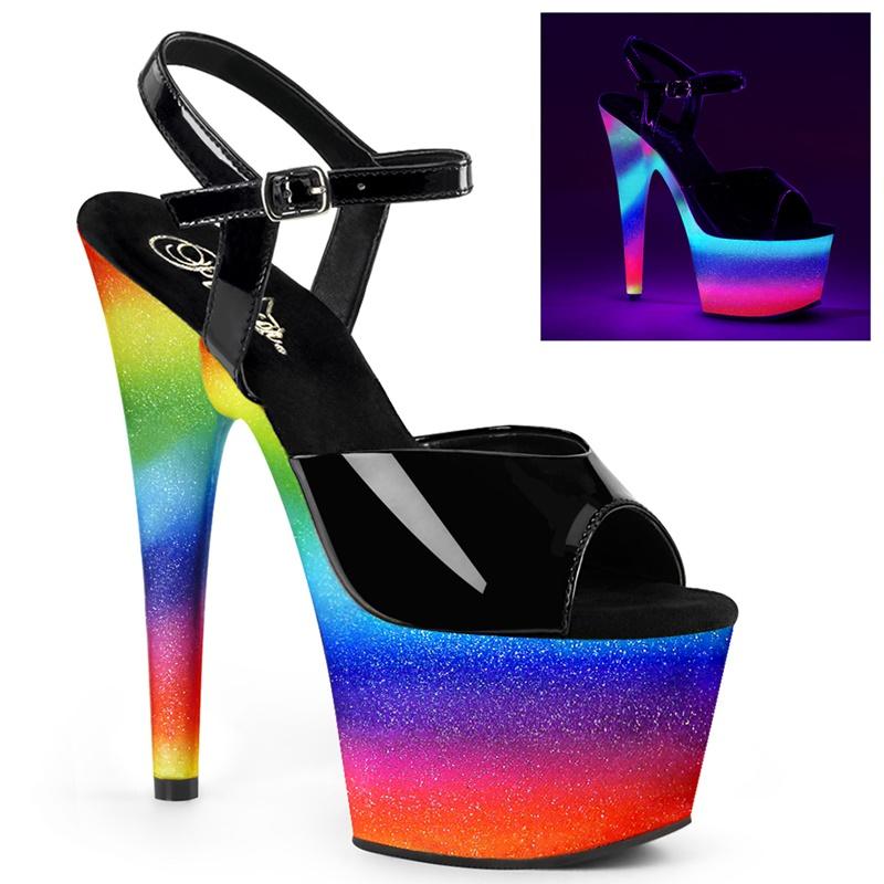 ADORE-709 WR | 18 Cm Hoge Hakken Met Regenboog Plateau