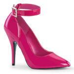 2228 64 017 Roze pump met enkelband en 10 cm naaldhak uchsia pumps met hoge hak in grote maten. SEDUCE-431 HP Roze pump met enkelband en 10 cm naaldhak