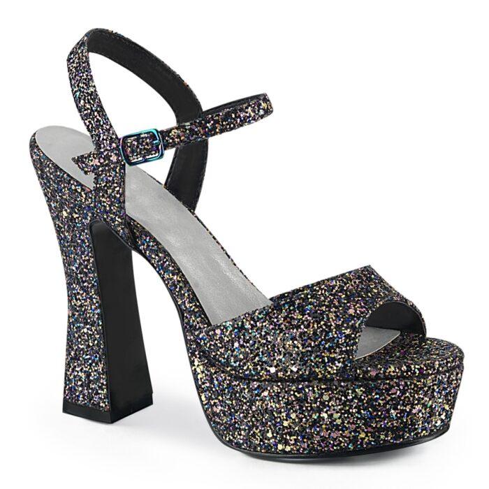 DOLLY-09 Multi glitter hakken met plateau in grote maten