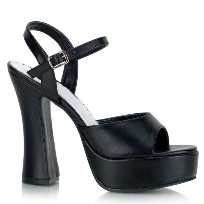 DOLLY-09 Zwarte blokhak sandalen in grote maten
