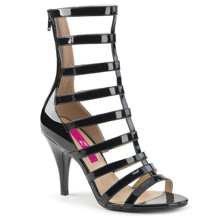 DREAM-438 | Zwart lak gladiator laarsje met hak in grote maten