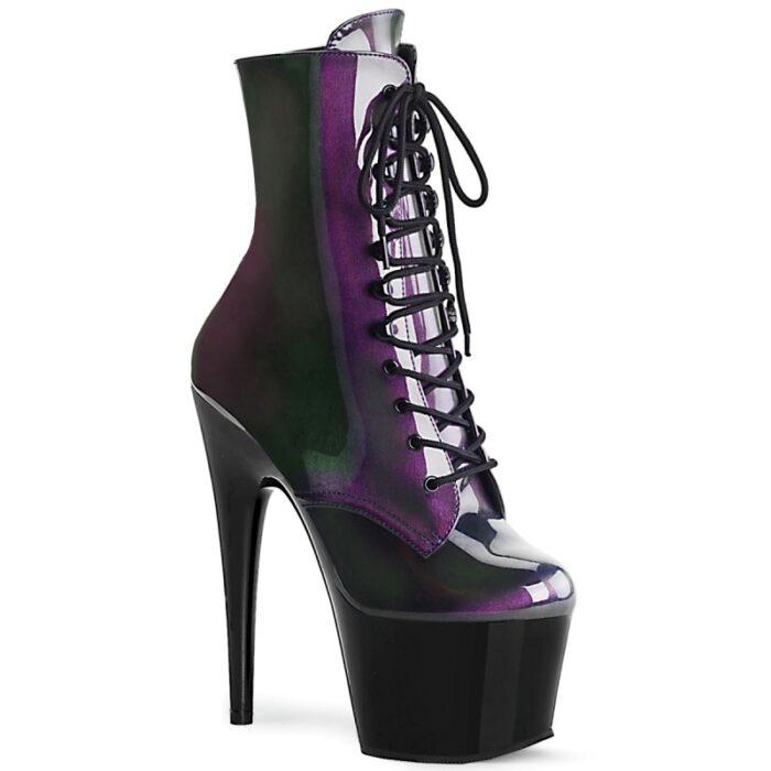 ADORE-1020 SHG | Paarse Pleaser enkellaarzen met olie-effect