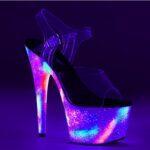 ADORE-708 GXY | Doorzichtige Pleaser sandalen met graffiti print neon - Afbeelding 2