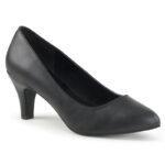 DIVINE-420 Mat zwarte pumps met lage hak in grote maten