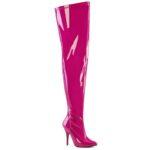 SEDUCE-3000WC | Extra wijde fuchsia lak overknee laarzen