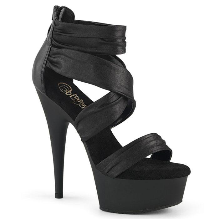 DELIGHT-620 | Zwarte Pleaser wetlook sandalen